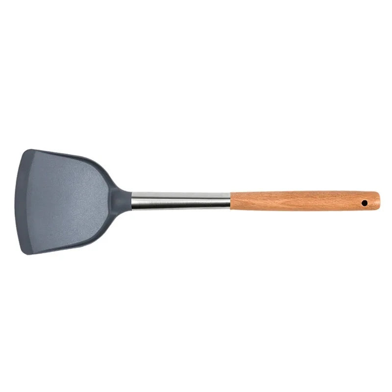 Stir-fry Silicone Spatula Non Stick Pan Household High Temperature Resistant Long Handled Stir Fry Kitchen Utensils Pan Oasis Select
