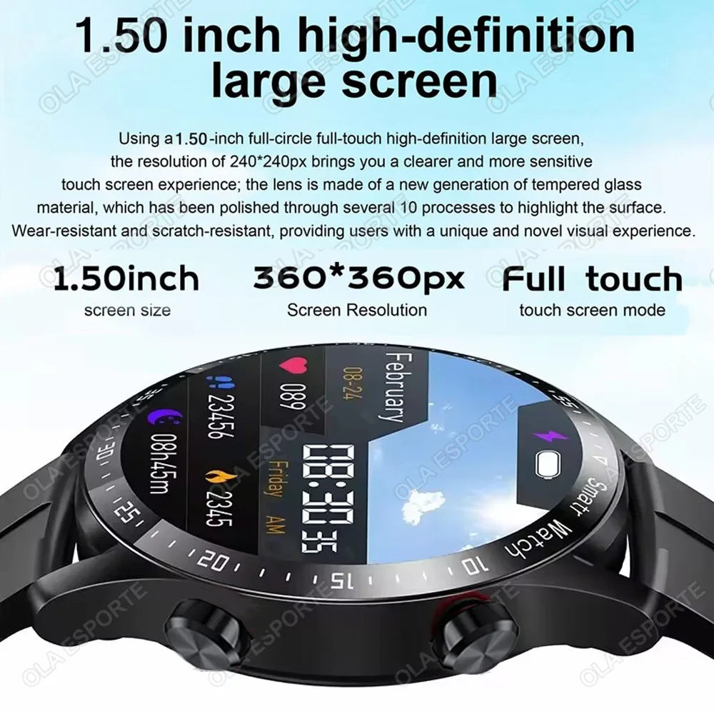 Ola Esporte Men's Bluetooth Smartwatch AMOLED ECG+PPG GPS