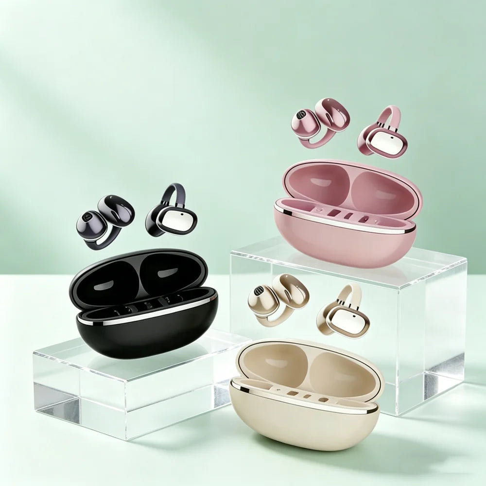 TWS Wireless Ear Clip Headset HIFI Resolution Sound Earphone Audio Sound Headphones Sport Fashion Comfortable Earbuds Oasis Select