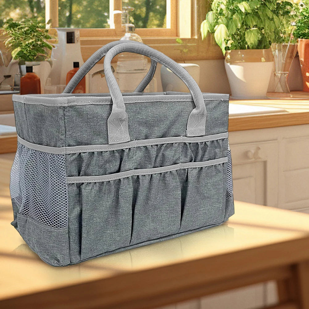 Spacious Craft Storage Tote Bag with Water Resistant Material Multiple Storage Compartments and Fiberboard Support Oasis Select