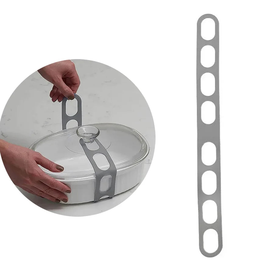 54cm Reusable Lid Strap Silicone Elastic Band Universal Pot Lid Holder for Lunch Box Strap Elastic Band Outdoor Tableware Tool Oasis Select Light Grey