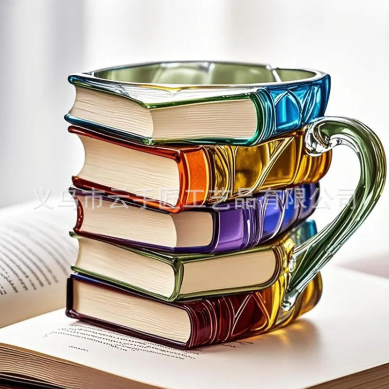 Artistic Painted Book - Shaped Mug | Unique Coffee Cup Decor Oasis Select Type D Pingkou 2PCS