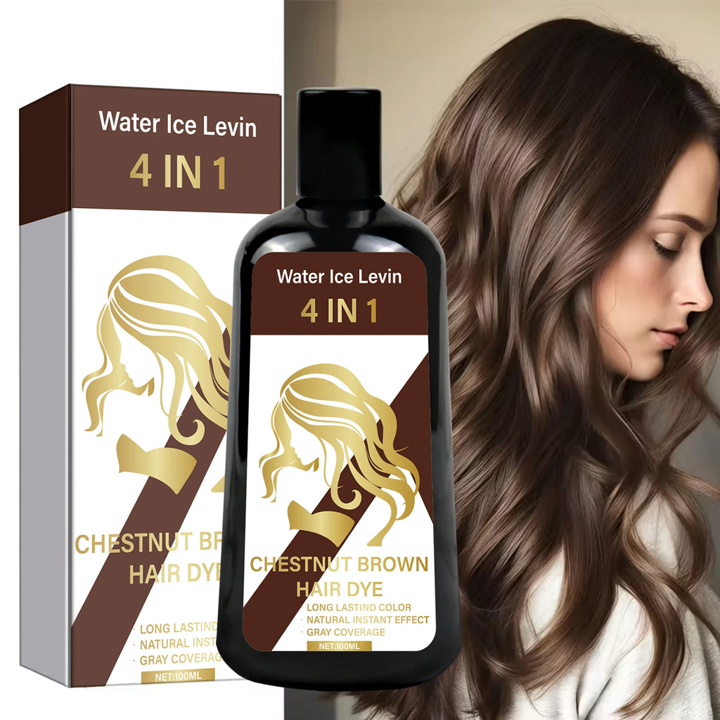 4-in-1 Chestnut Brown Hair Dye Shampoo – Instant Gray Coverage Hair Dye Shampoo Oasis Select