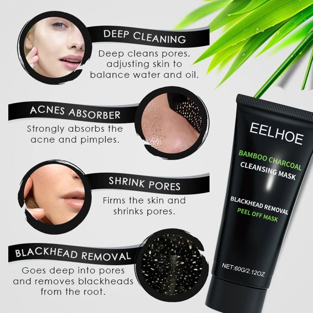 Eelhoe Bamboo Charcoal Mask Tightening Skin Rejuvenation Smoothing Shrink Pores Oil Control Gentle Face Care Tear Peel off Mask Oasis Select
