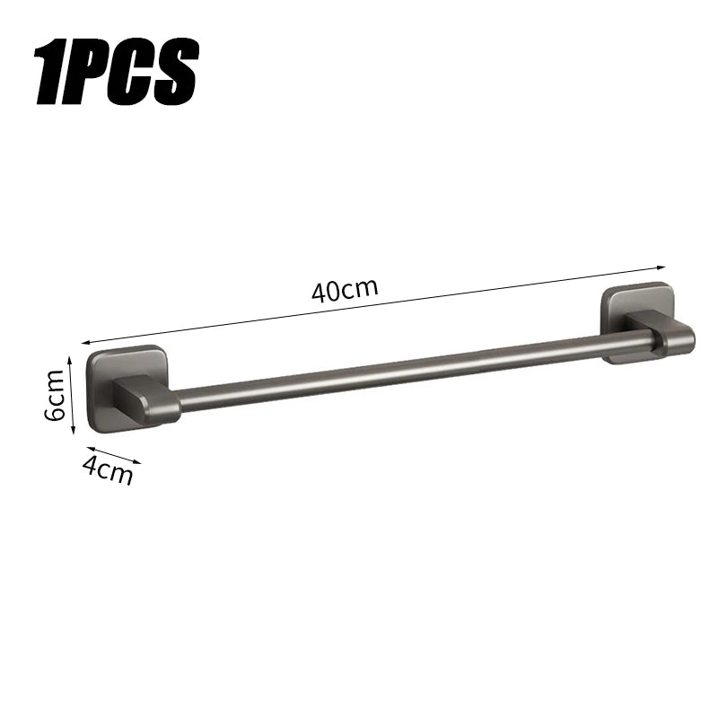 Bathroom Towel Rack Stainless Steel Towel Rack Slipper Rack Hole-Free Towel Bar Bathroom Shelf Organizer Kitchen Storage Racks Oasis Select Grey 40cm 1PC