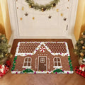 Water-absorbing Christmas Door Mat Santa Claus Design Christmas Decor Bathroom Mat Gingerbread Man Pattern Foot Mat Bathroom Use Oasis Select 01