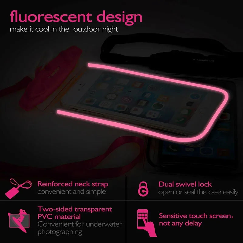 Waterproof Phone Pouch Drift Diving Swimming Bag Underwater Dry Bag Case Cover For Phone Water Sports Beach Pool Skiing 6 inch Oasis Select