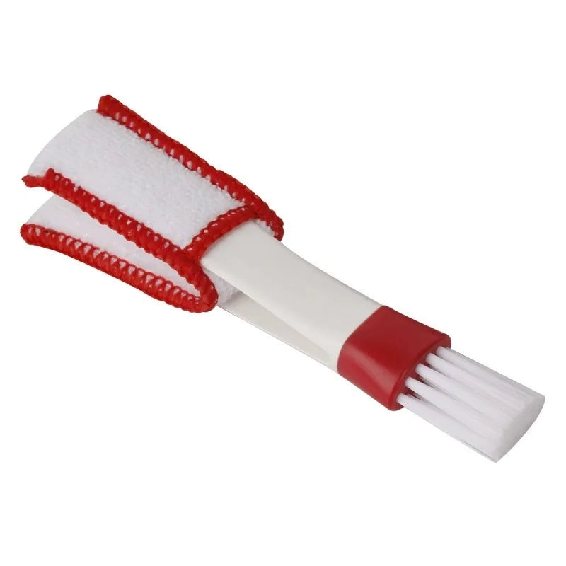Double Head Car Detail Cleaning Brushes Car Air Vent Cleaning Conditioner Grille Duster Wipe Brushes Car Interior Cleaning Tools Oasis Select WHITE