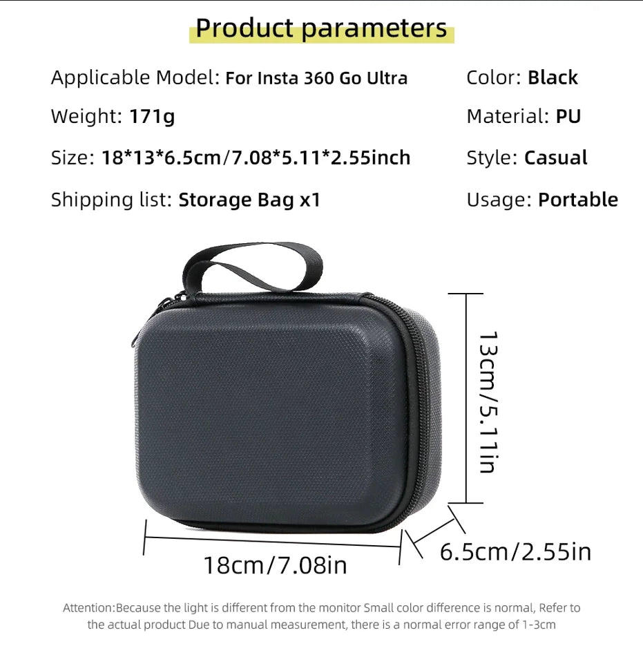 Insta360 GO Ultra Carrying Case | Portable PU Storage Bag