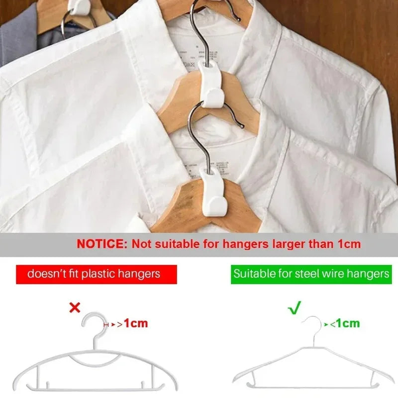 10-50pc Multi Functional Wardrobe Hanger Hook, Hat Hook, Plastic Wardrobe Stacking Hanger, Bedroom Storage Wardrobe Storage Rack Oasis Select
