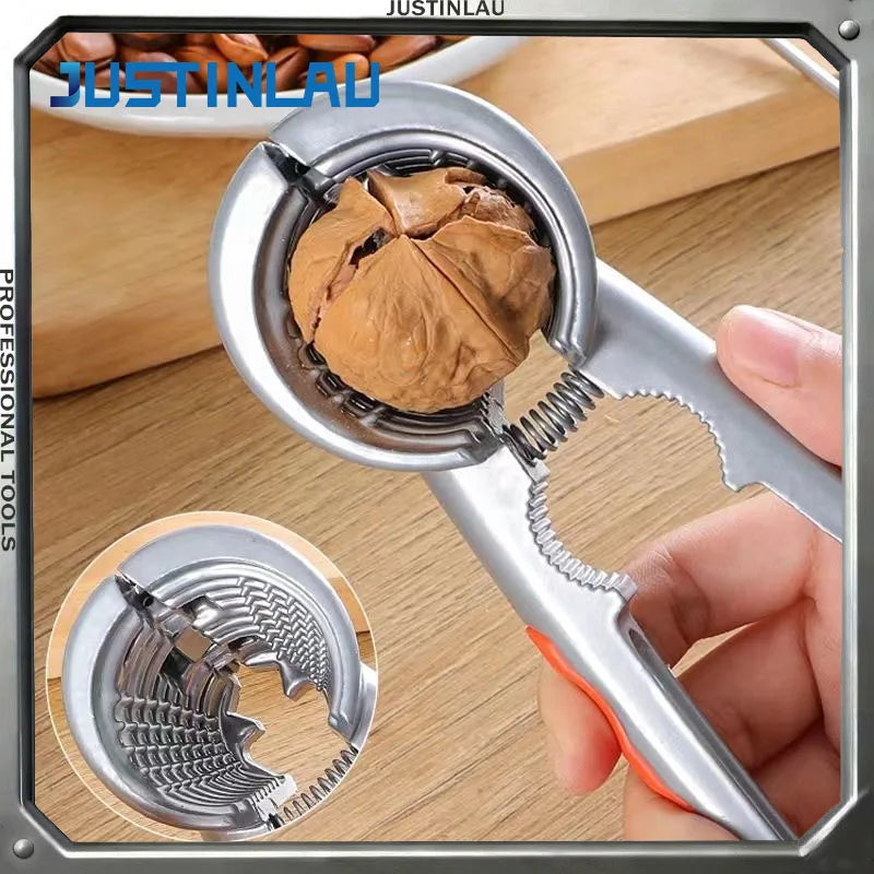 JUSTINLAU Thickened Aluminum Alloy Walnut Clip Anti Splash Nut Sheller Household Kitchen Walnut Opening Tool Size Nut Universal Oasis Select