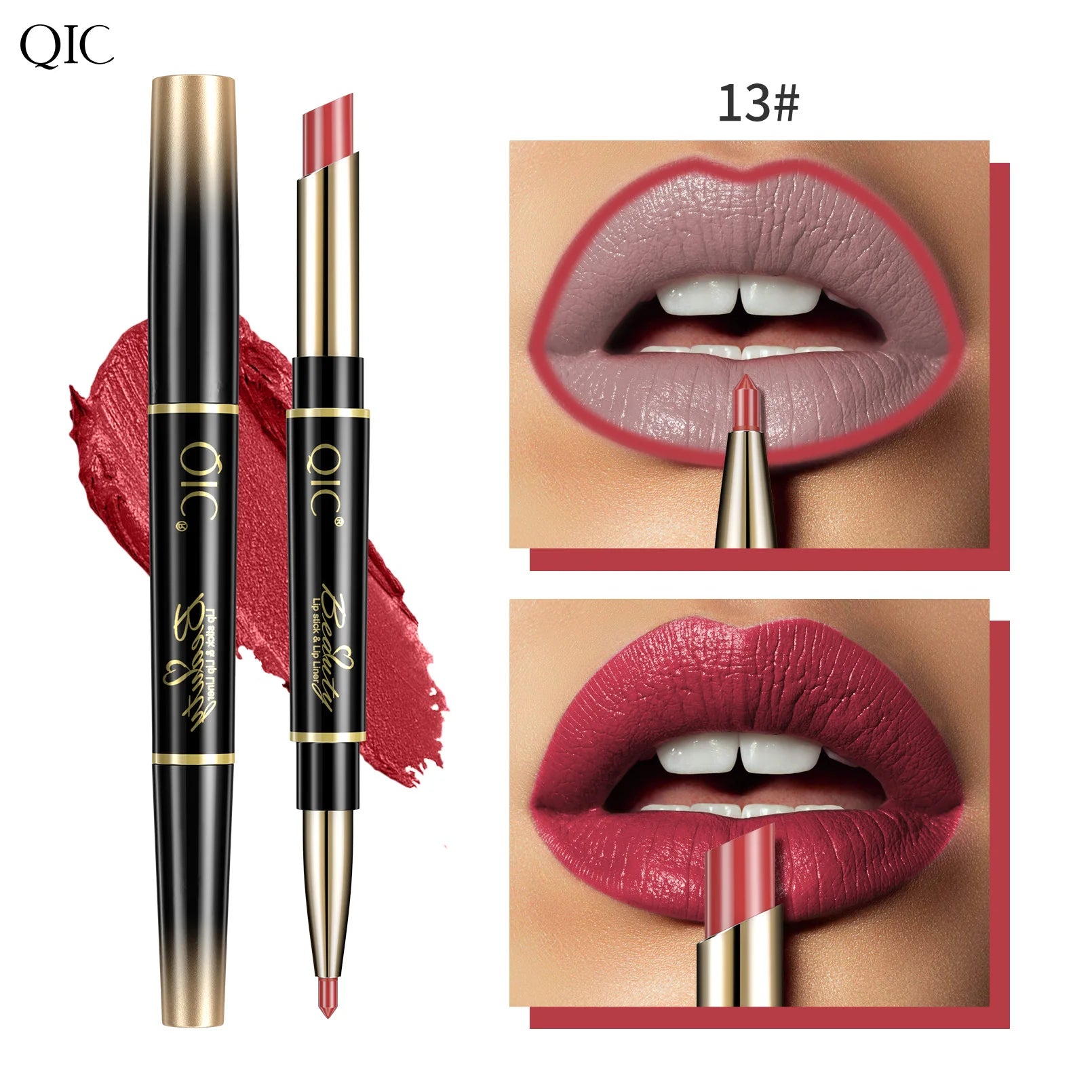 QIC Matte Velvet Lip Liner Pencil – Long-Lasting Contour