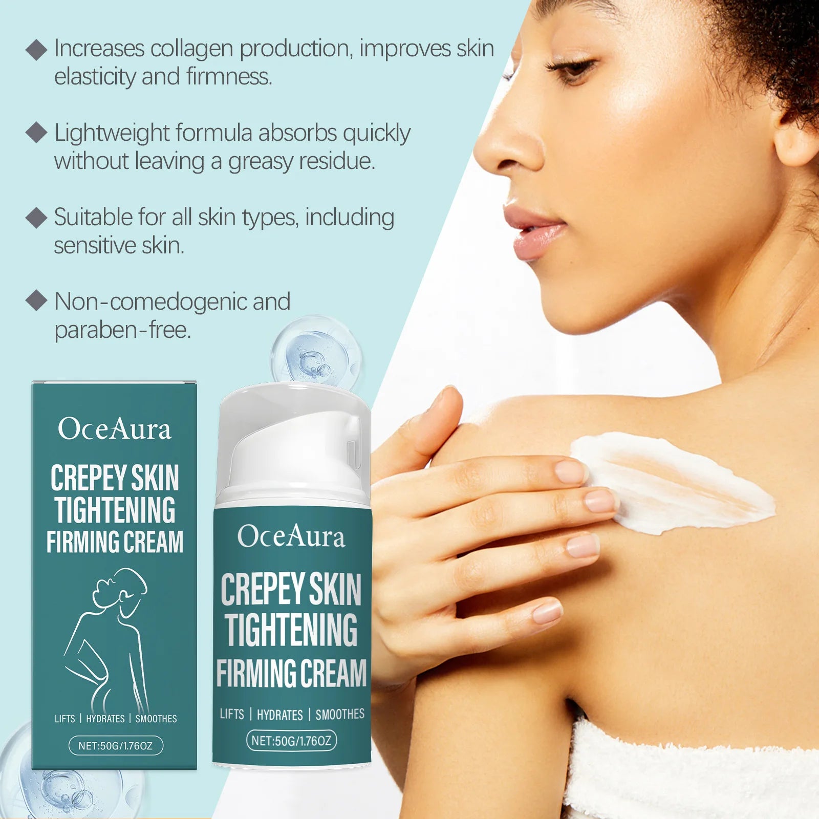 OceAura Skin Firming Cream – Anti-Aging Body Tightening Lotion Body Firming Cream Oasis Select