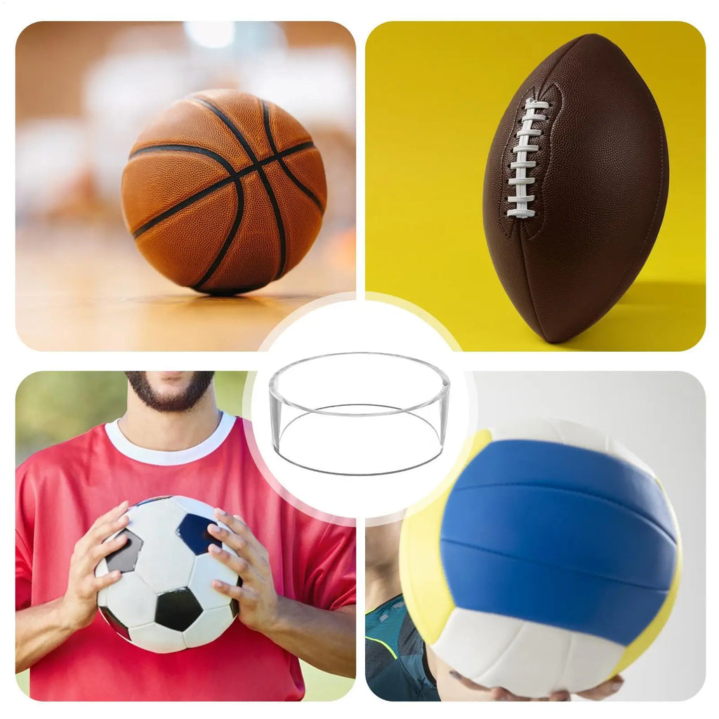 Basketball Display Stand Round Ring Ball Stand for Display Acrylic Football Stand Ball Display Holder for Football Basketball Oasis Select