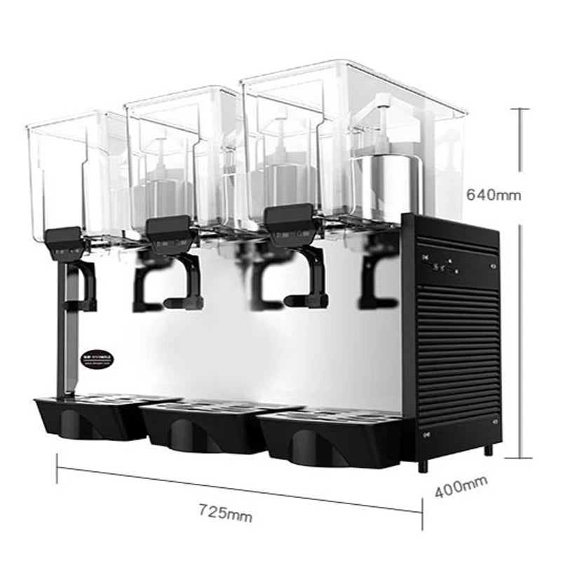 45L Commercial Cold Drink Dispenser | 3-Tank Juice Beverage Machine