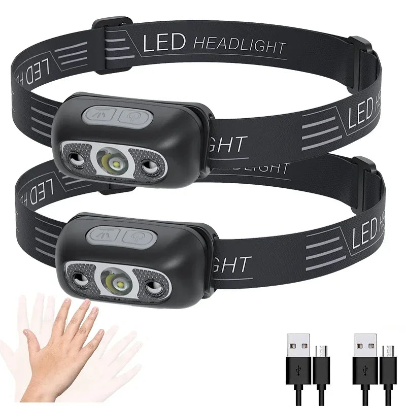 ESMARTER Mini LED Headlamp | Motion Sensor, USB Rechargeable