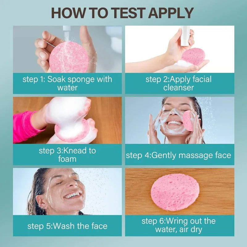 50-1000PCS Compressed Facial Sponge Strong Absorbent Cleansing Pads Latex Free Exfoliating Makeup Sponge Skin Care Sponge