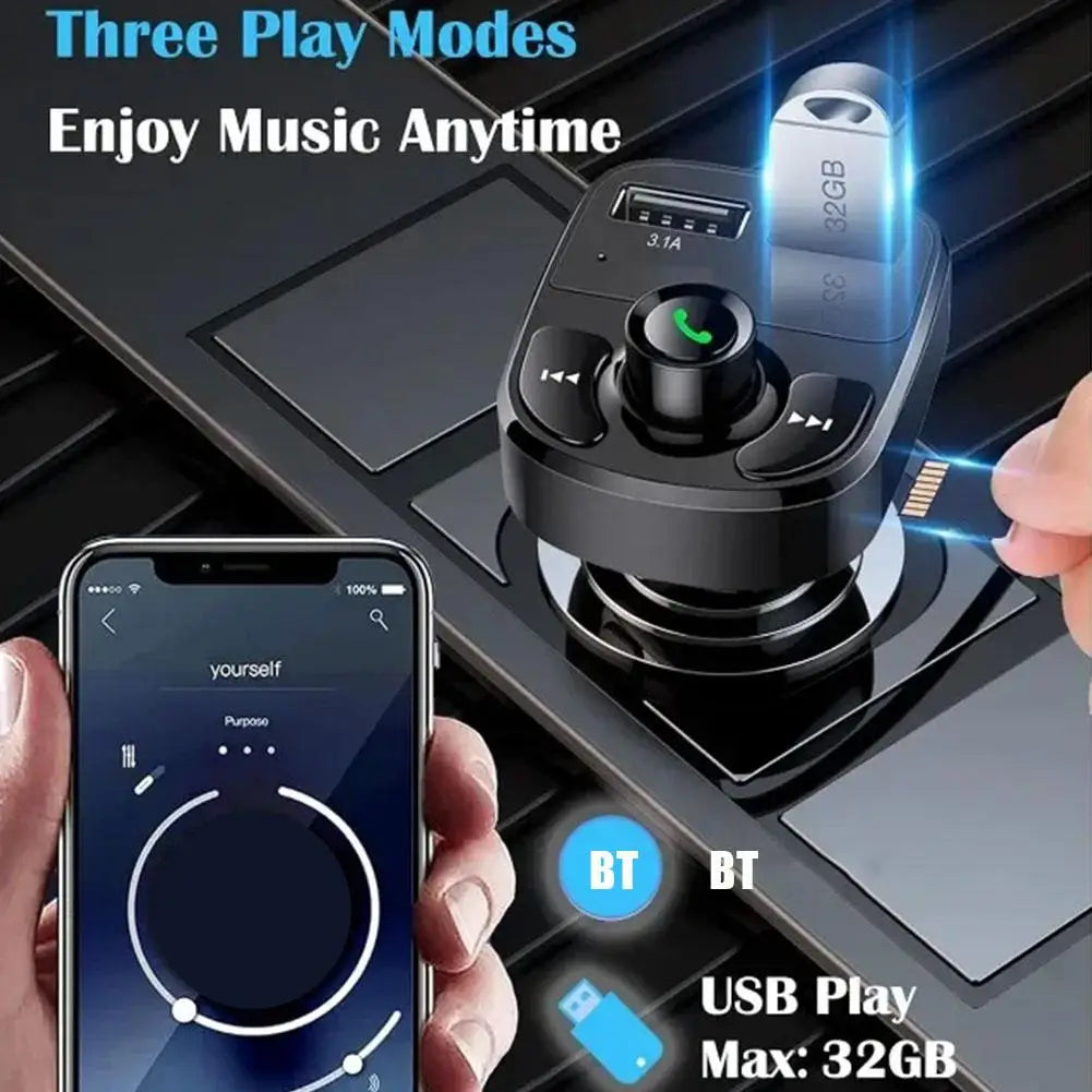 Bluetooth FM Transmitter Car Hands-Free Calling Radio Receiver Mp3 Music Stereo Adapter Dual USB Port Charger New Oasis Select