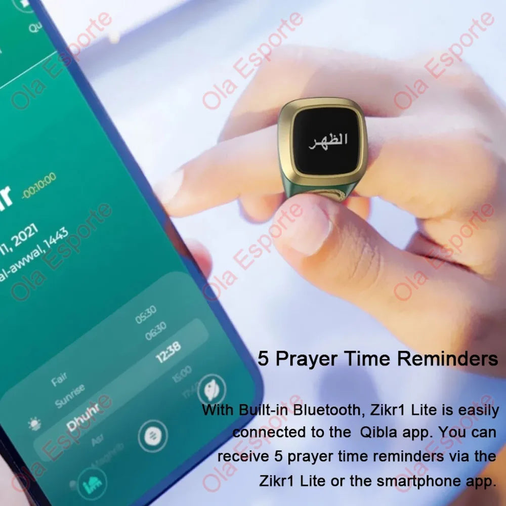 Smart Tasbih Zikr Ring – Digital Prayer Counter & Reminder