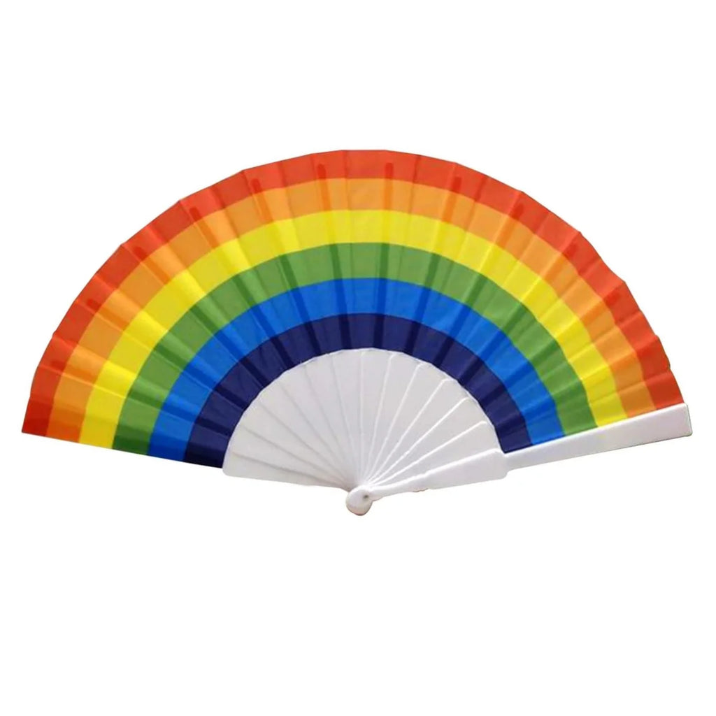 Rainbows Folding Fan Colourful Fan LGBTs Gay Pride Party Summer Cooling Fan Music Festival Women Men Props Lightweight Oasis Select Rainbow 8