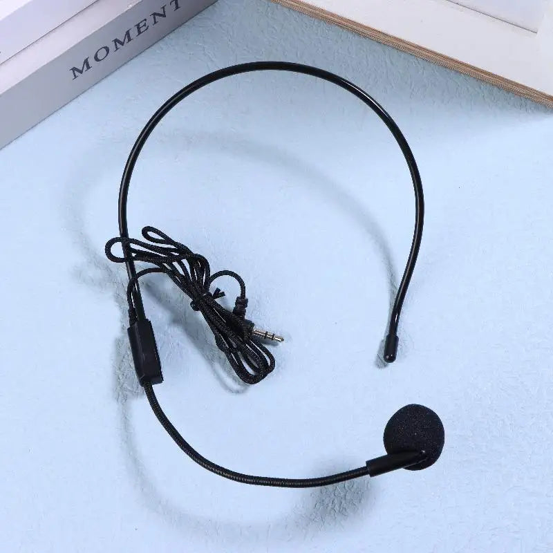1Pcs 3.5mm Plug Microphone; Wired Speech Teaching Headset for Meetings Oasis Select Black