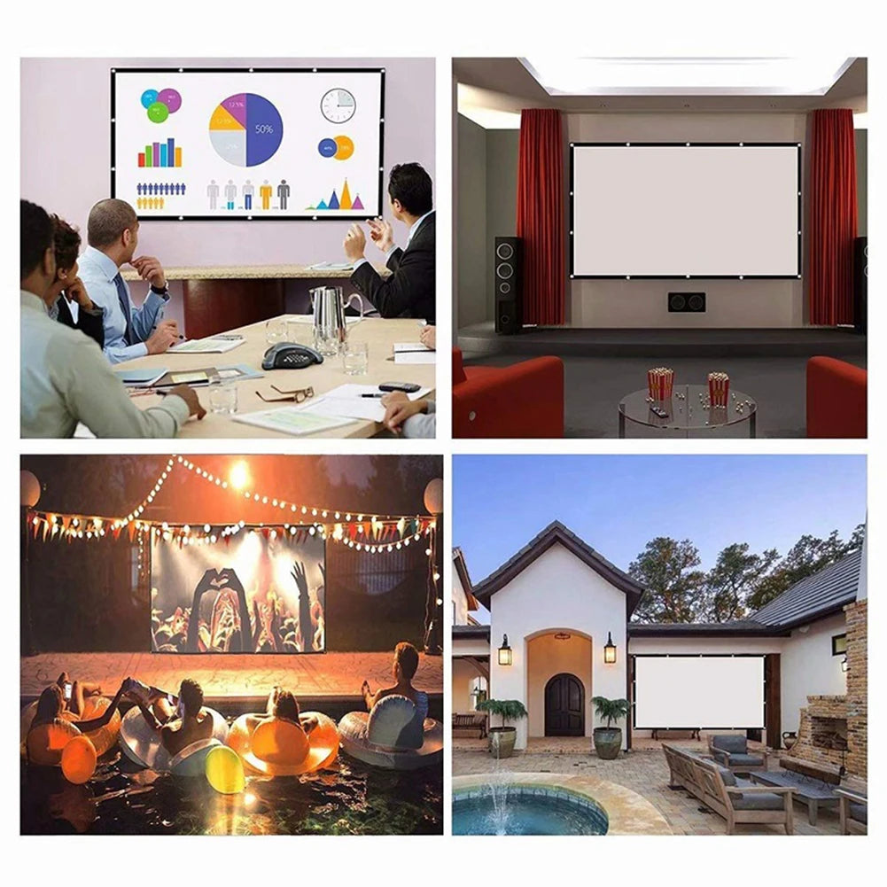 Portable Projector Screen 60–150" Anti-Light HD Curtain 16:9 Projection Screen Oasis Select