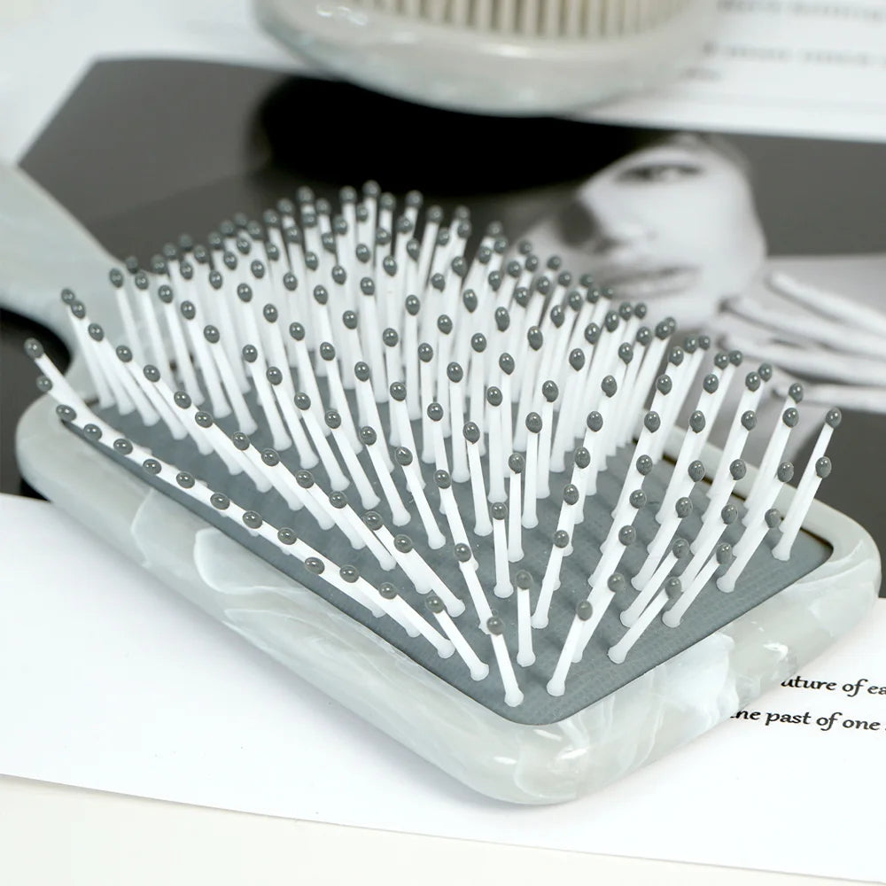 Marble Texture Hair Brush – Oval & Rectangular Detangling Hair Styling Brush Oasis Select