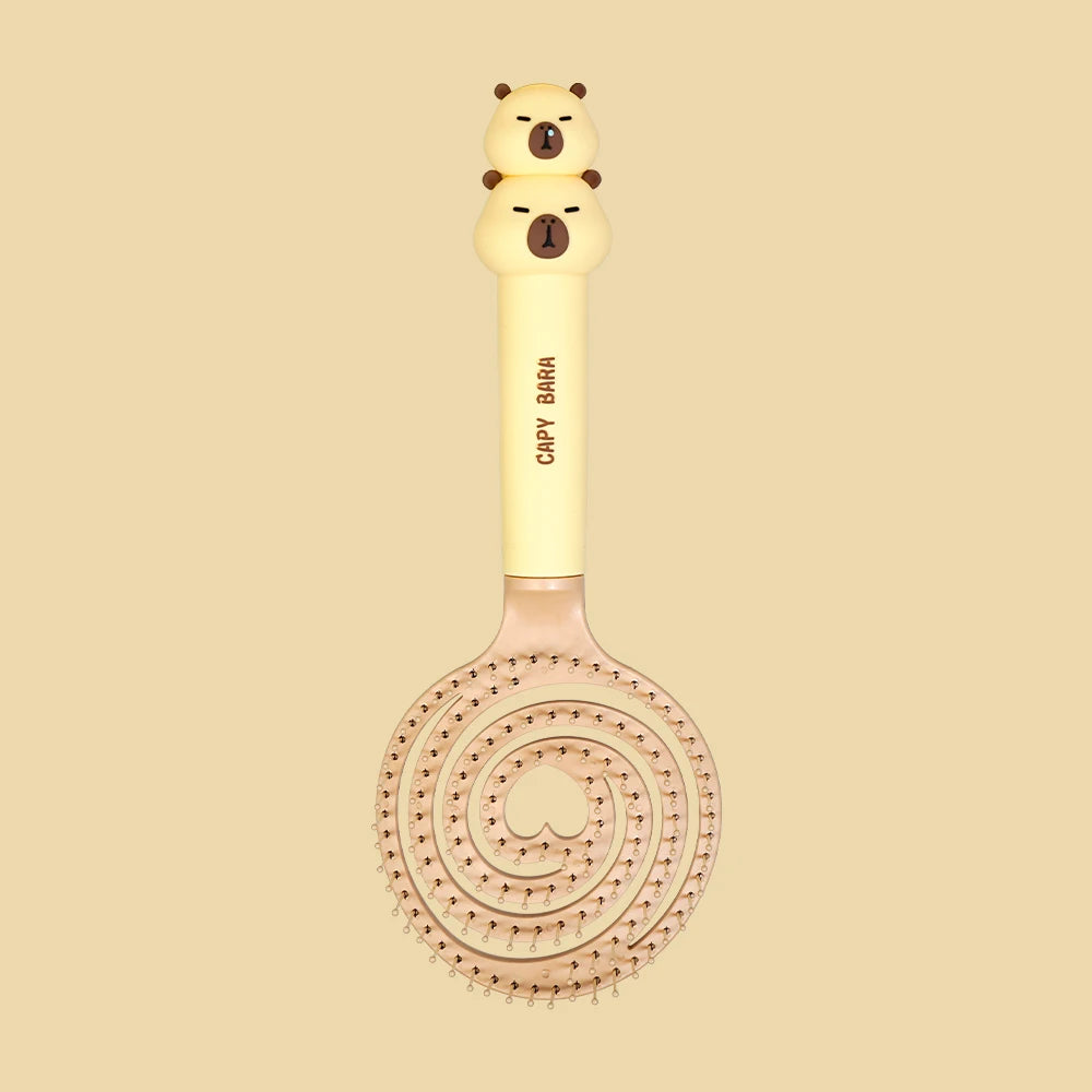 Capybara Hollow Hair Comb – Anti-Static Detangling Brush Hair Detangling Comb Oasis Select TJ1033-Beige-02