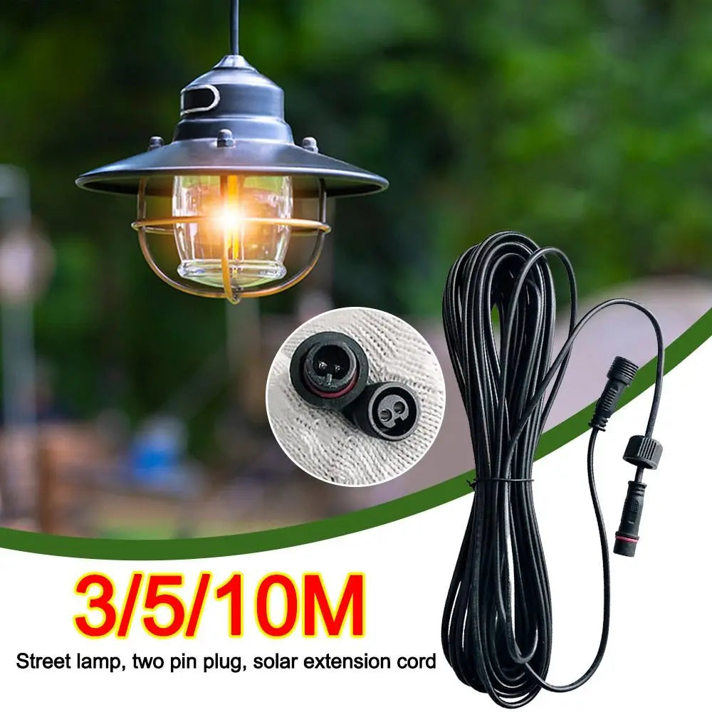 2 Pin Plug Solar Cable Extension 3M/5M/10M Waterproof Power Connection Wire Street Light Extension Cord Oasis Select