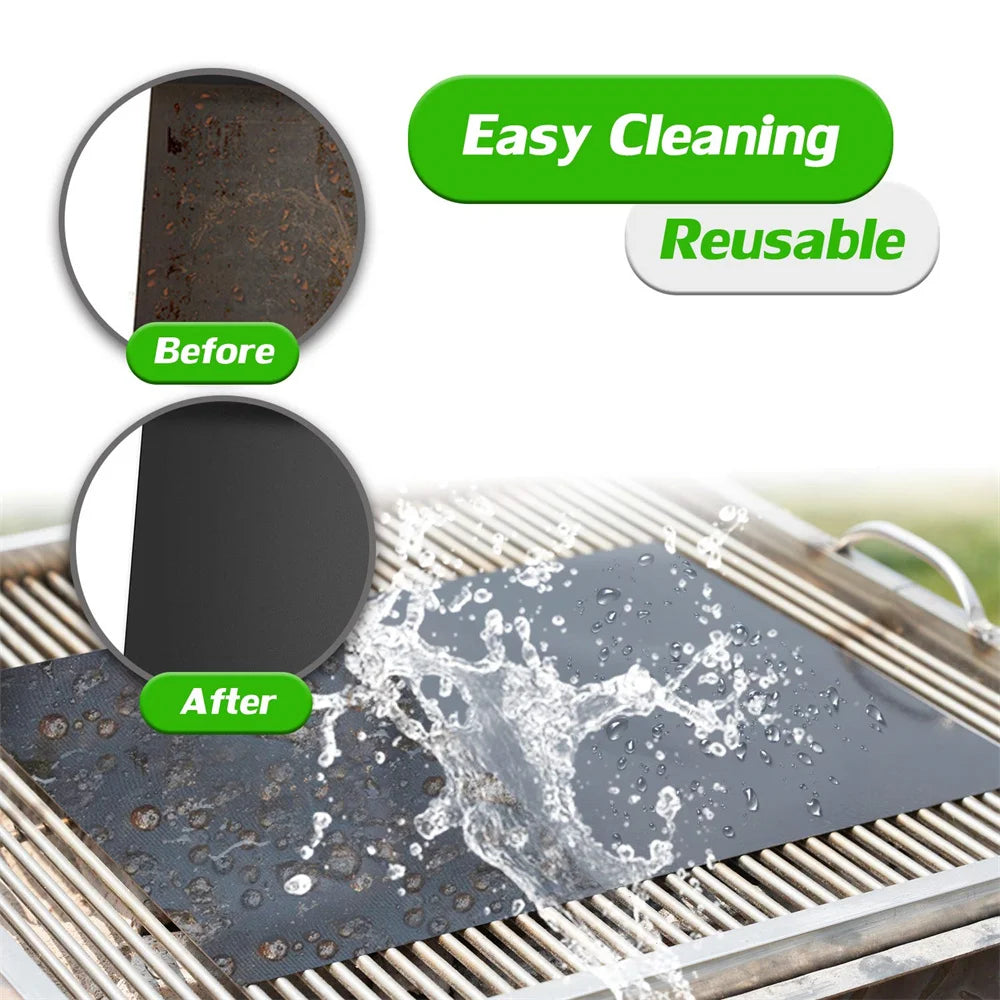 BBQ Grill Mat Non-stick Mat Heat Resistant Grill Mat Outdoor Baking Reusable Barbecue Party Mat 40x33cm Grill Accessories Oasis Select