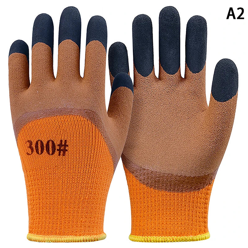 Winter Thickened And Velveted Tire Rubber Wear-resistant Anti-slip Construction Site Labor Protection Gloves Construction Gloves Oasis Select A2