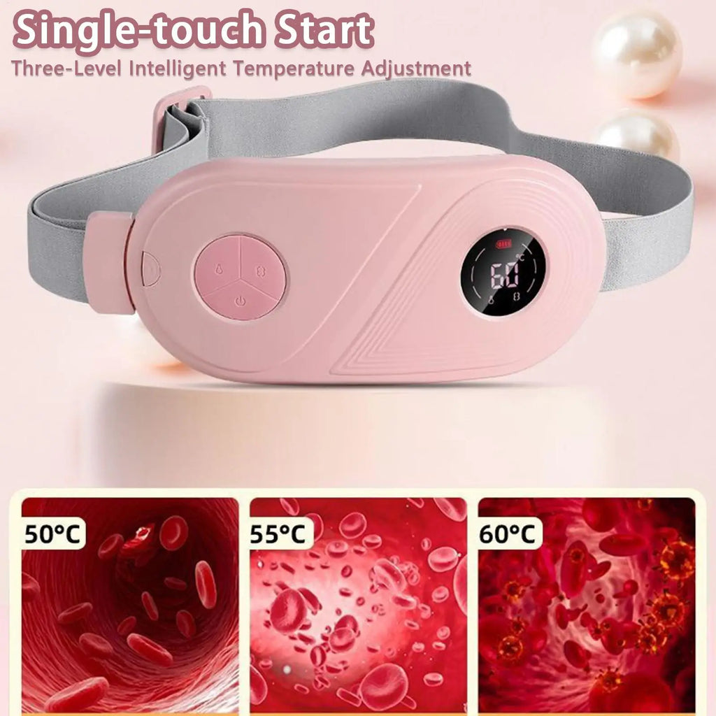Heating Pad for Period Cramps Vibrating Heat Belt for Period Cramp Cordless Massager for Back Abdomen Waist Home Bed Office Oasis Select