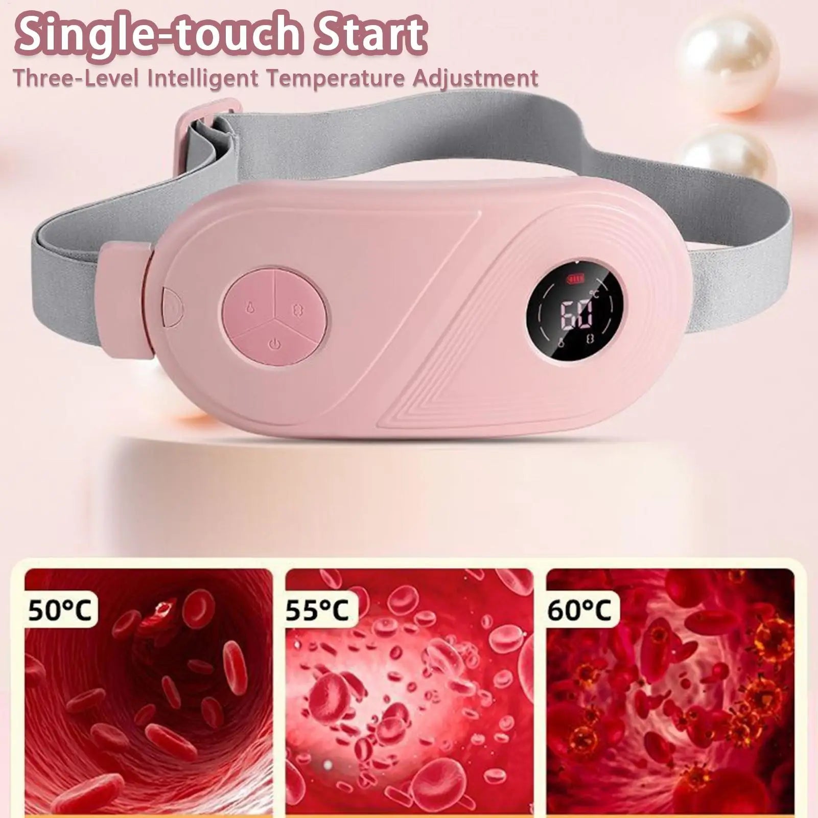 Heating Pad for Period Cramps Vibrating Heat Belt for Period Cramp Cordless Massager for Back Abdomen Waist Home Bed Office Oasis Select