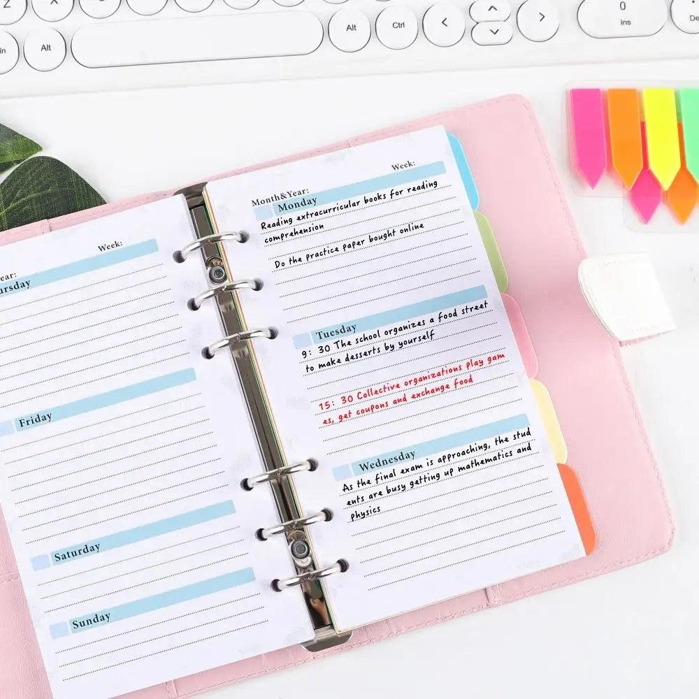 Weekly Monthly Planner Inside Paper Stationery Paper Refill Inner Pages Spiral Binder Paper A6 Loose Leaf Paper Budget Pages Oasis Select