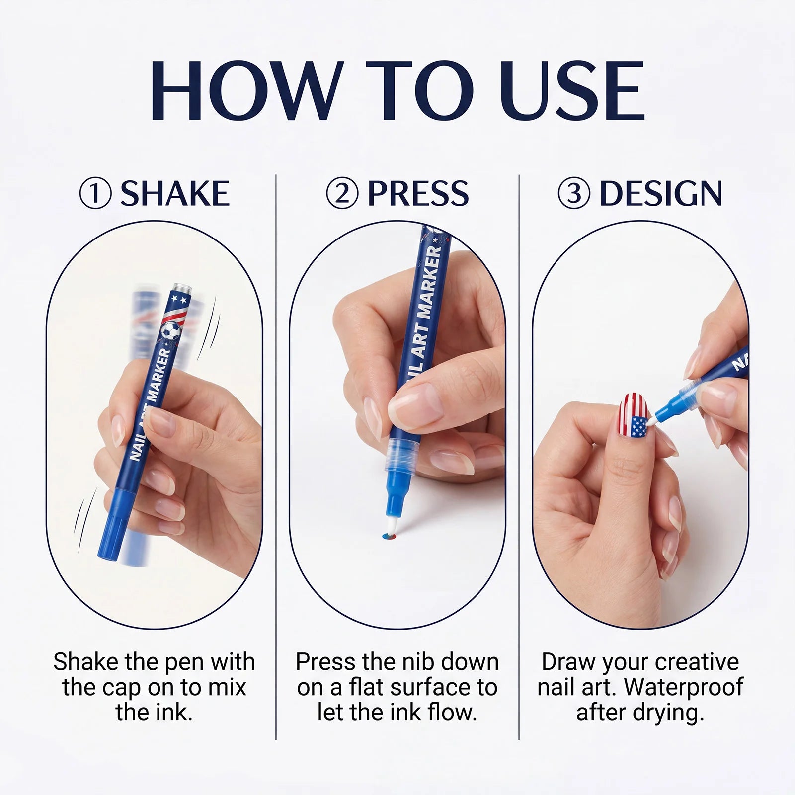 Fan Edition Nail Art Markers Waterproof Solid Color Fine Tip Nail Polish Drawing Pen DIY Sports Pattern Nail Design Man icure Su Oasis Select