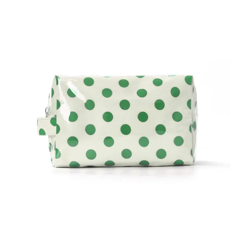 Polka Dot PVC Cosmetic Bag – Waterproof Travel Toiletry Organizer