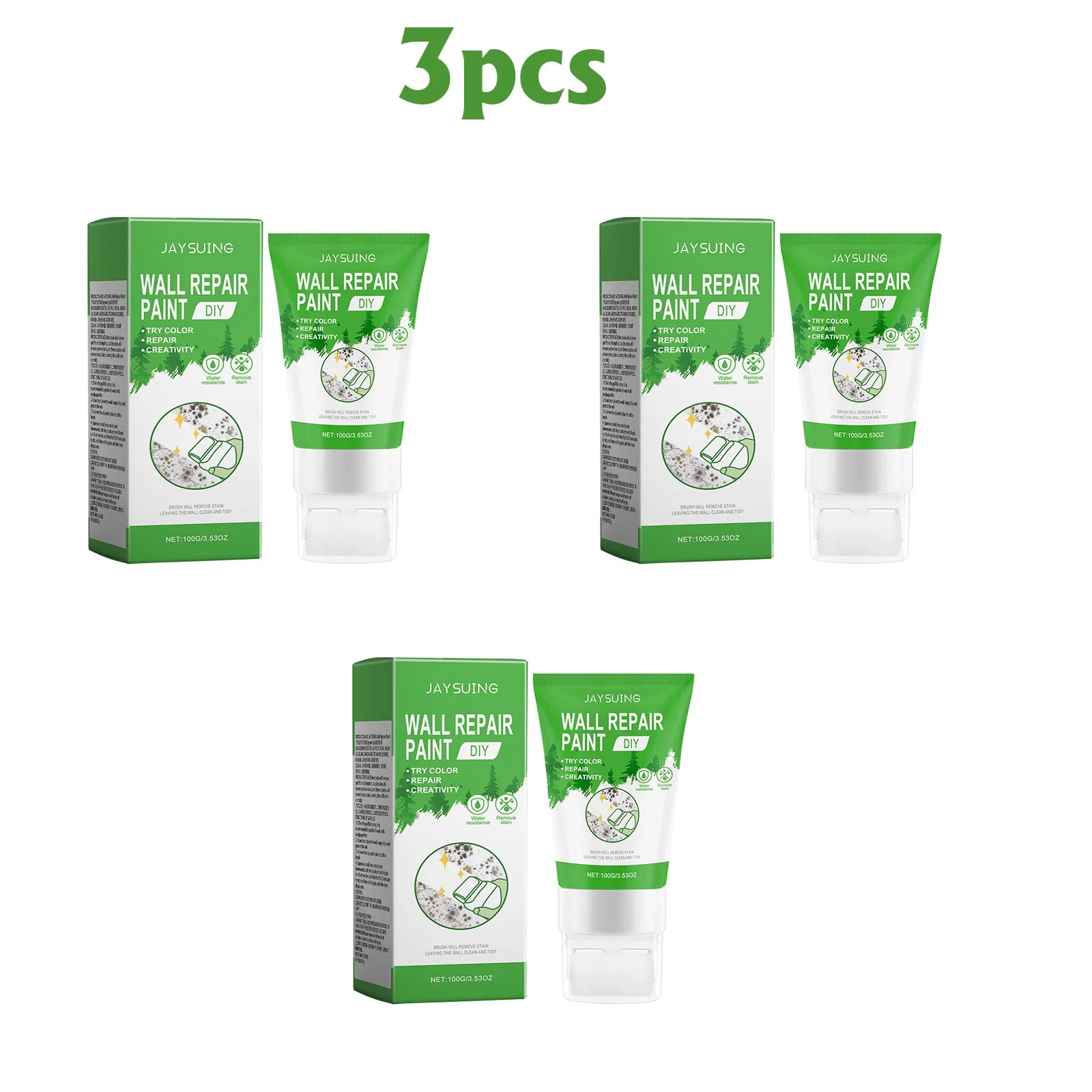 Jaysuing Wall Repair Paint – Stain & Graffiti Cover Primer Wall Repair Paint Oasis Select 3pcs