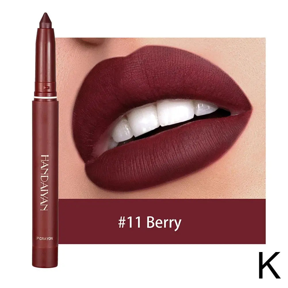 Long-Lasting Waterproof Matte Lip Crayon Lipstick Pencil Built-in Sharpener Velvet Lipgloss Lip Stain Moisture Smooth Lipliner Oasis Select 11