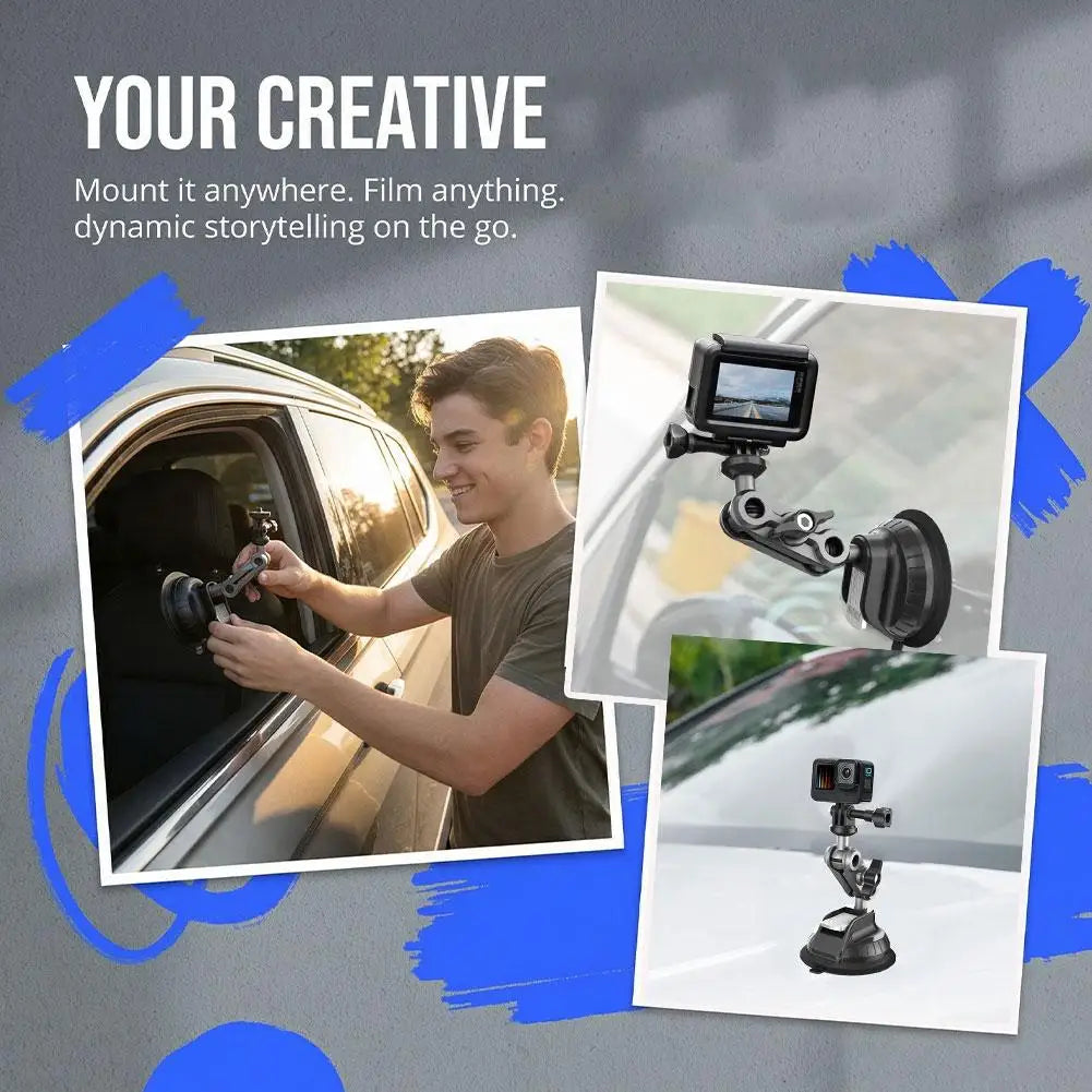 Suction Cup Car Mount for GoPro 12 11 & Insta360 X4 X3 X2