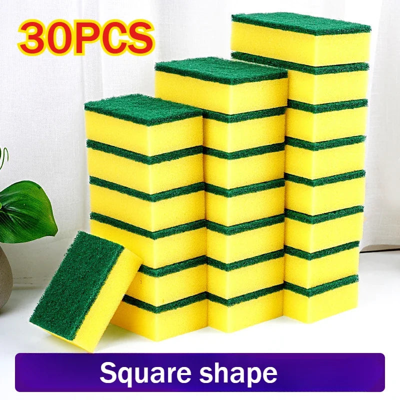 Dish Washing Sponge Dust Cleaning Sponge Scrubber for Kitchen Magic Cleaning Majoc Eraser Sponge Kitchen Scourer Supplies Oasis Select 30PCS-Square