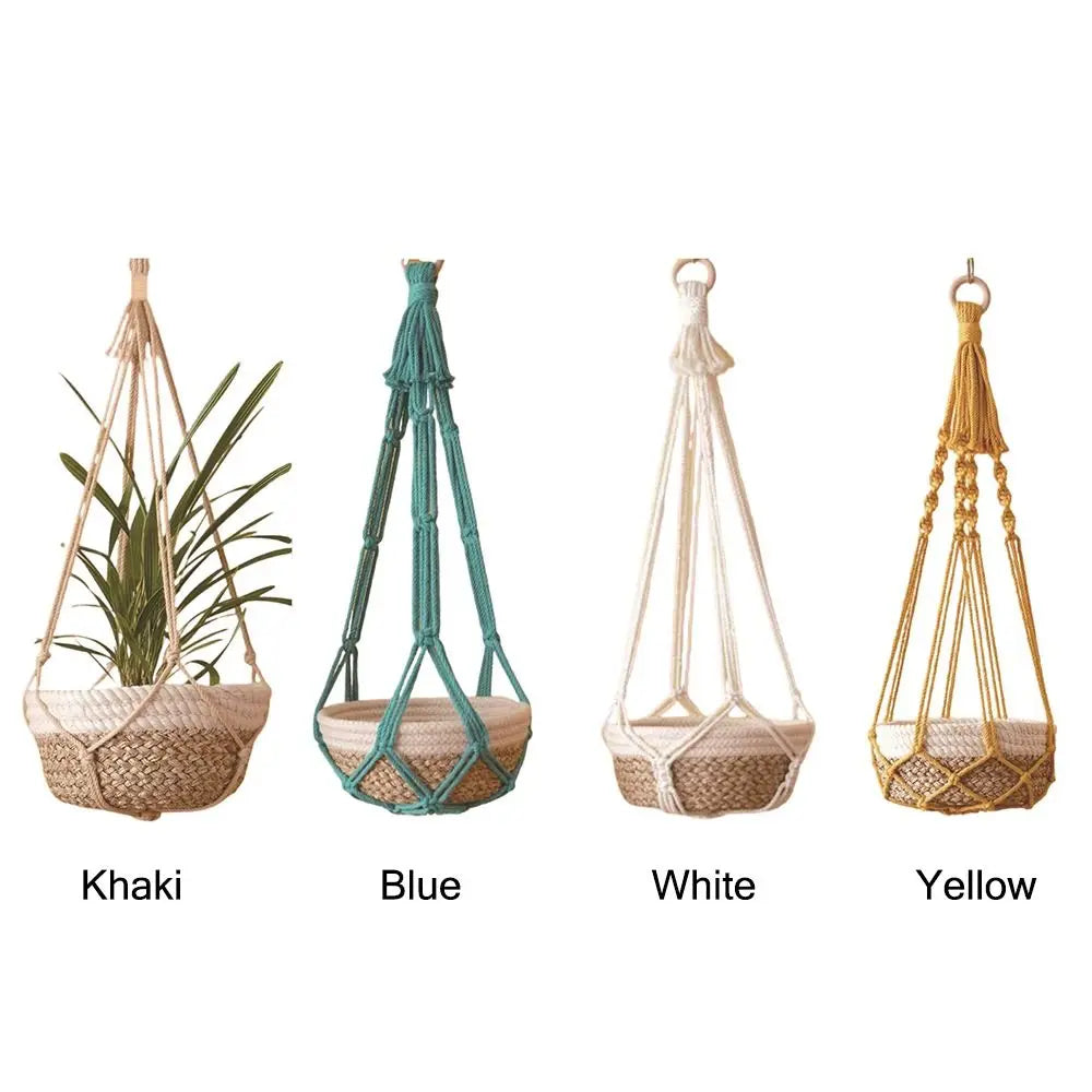 Hanging Macrame Plant Hanger Flower Pot Planter Hanger Wall Decor Courtyard Garden Hanging Planter Hanging Basket Oasis Select