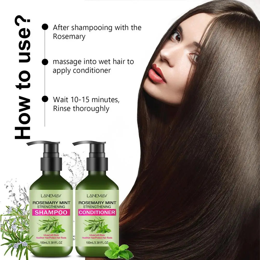 2/4PCS Rosemary Mint Strengthening Shampoo and Conditioner Set, Moisturizing with Rosemary Extract for Healthier, Stronger Hair Oasis Select