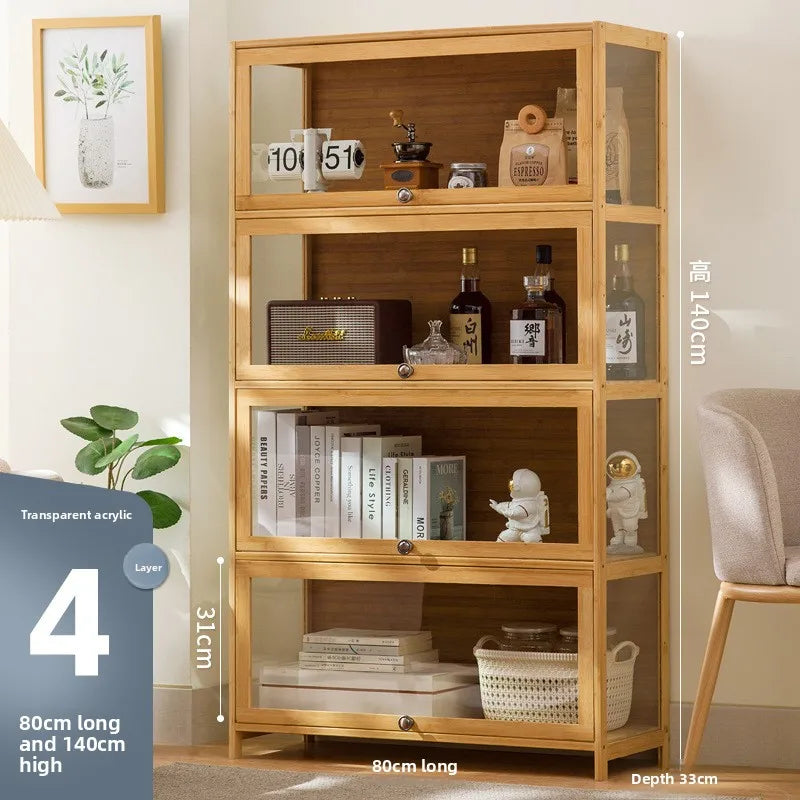 Storage Cabinet Locker Household Baby Wardrobe Children's Toys Snacks Simple Locker Multi-function Household Floor Cabinet Oasis Select Four doors 80 long