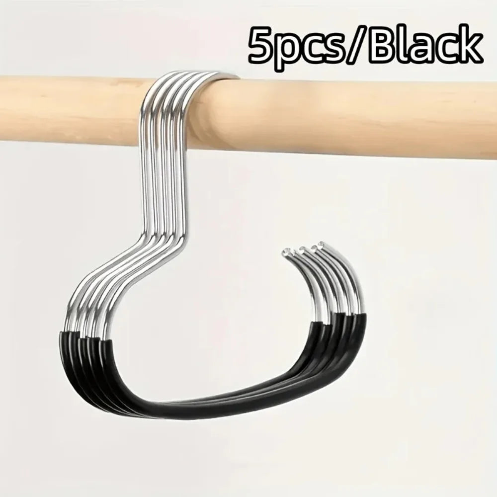 3/5pcs Stainless Steel Hat Hanger Hooks,Non-Slip Round Ring Closet Organizer for Hats Scarves,Space-Saving Wardrobe Storage Hook Oasis Select 5pcs black