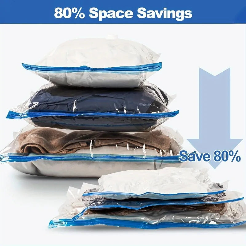 7Sizes Reusable Vacuum Bags or Electric/Hand Pump Vacuum Compression Sealer Bag Mini Vacuum Sealer Machine for Clothes Organizer Oasis Select