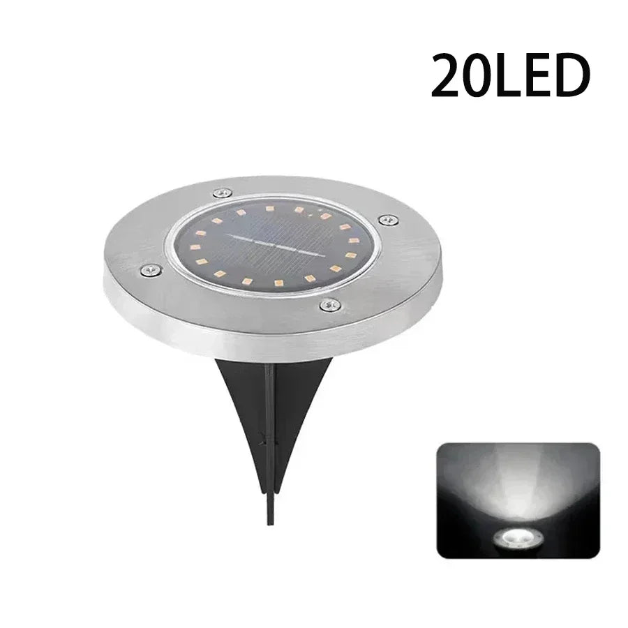 Outdoor Solar Ground Light Waterproof Garden In-ground Pathway Light Solar Landscape Light for Lawn Yard Deck Patio Walkway Oasis Select 20LED White 4PCS