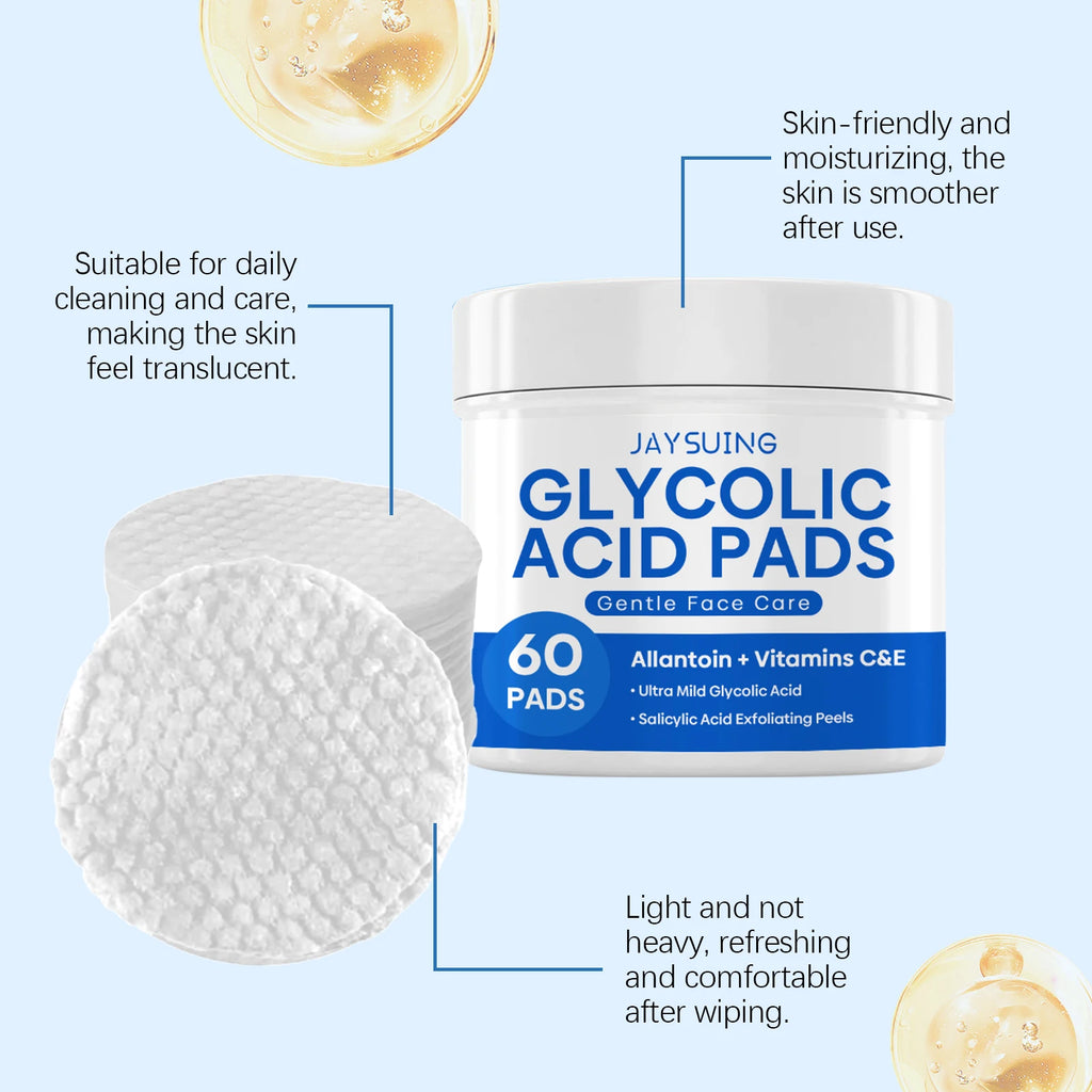 Glycolic Acid Exfoliating Face Pads 60ct – Brighten & Smooth Exfoliating Face Pads Oasis Select