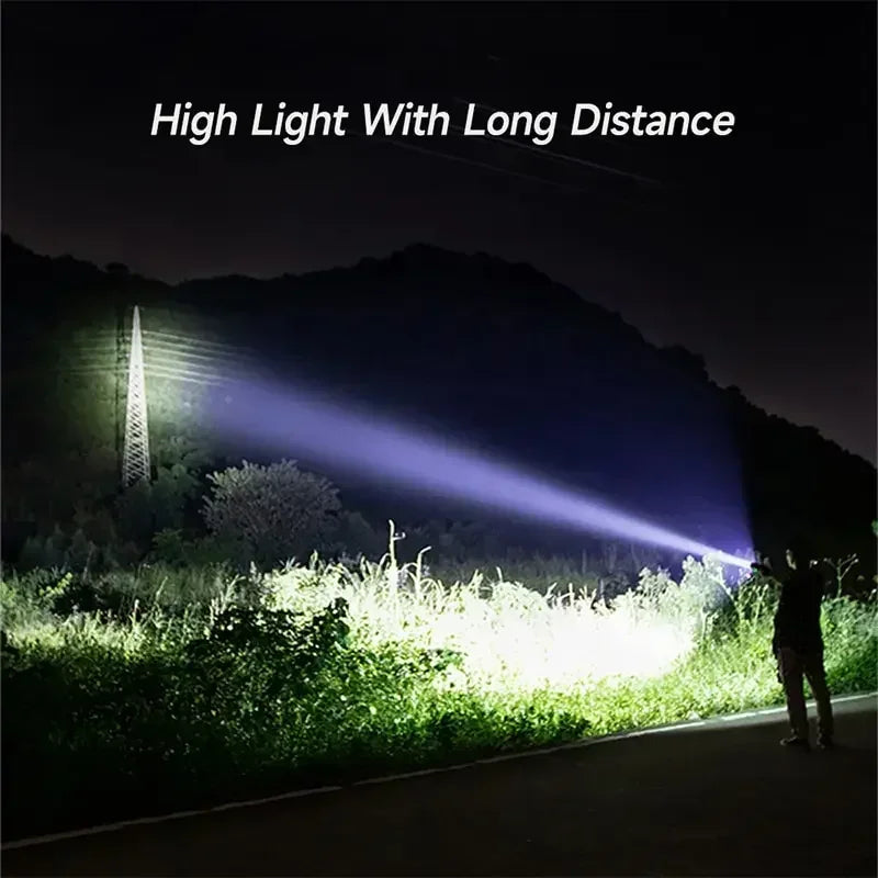 Super Bright LED Flashlight USB Rechargeable 18650Battery Led Torch for Night Riding Camping Hunting Outdoor Waterpr Flash Light Oasis Select