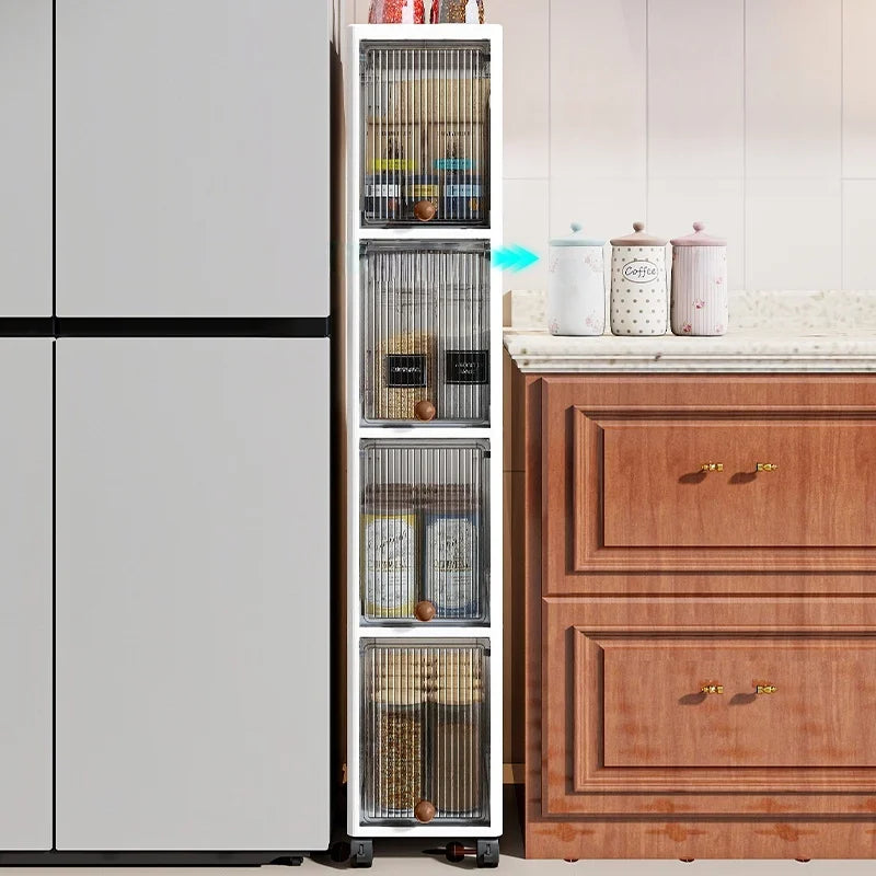 Slim Cabinet 20cm Wide Rolling Storage 2-6 Tiers Large Capacity Space-Saving Heavy-Duty for Kitchen Living Room Bedroom Oasis Select