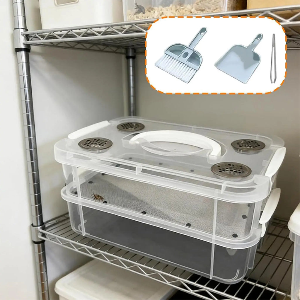 Reptile Breeding Box Reptile Terrarium Transparent Transparent Animal Habitat Cage for Snake Gecko Silkworm Reptile Frogs Lizard Oasis Select